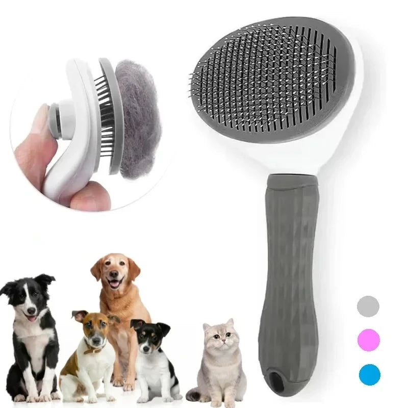 Self-Cleaning Pet Dematting Brush