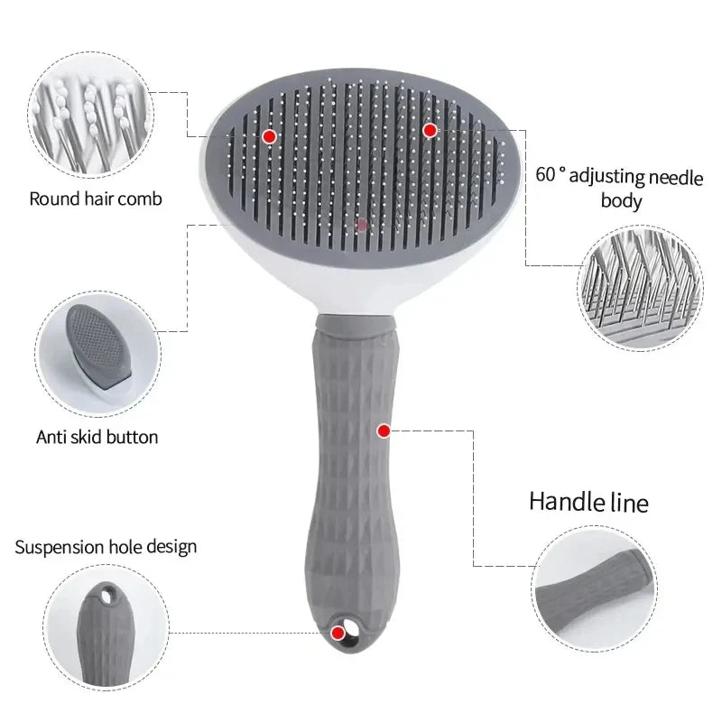 Self-Cleaning Pet Dematting Brush